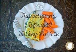 Turkey pot pie on a plate