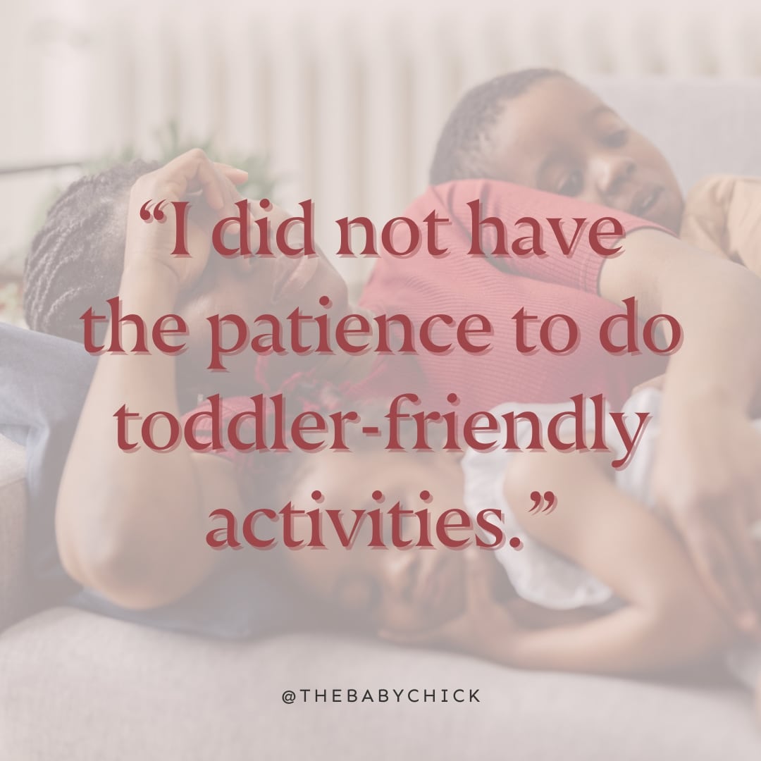 Mom on couch with kids feeling tired with quote over her.