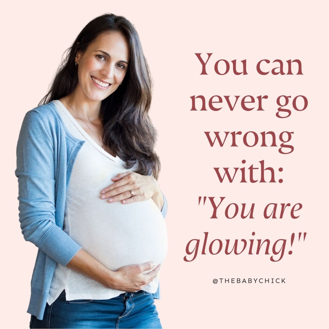 Pregnant woman on the left side of the screen and a quote on the right side.