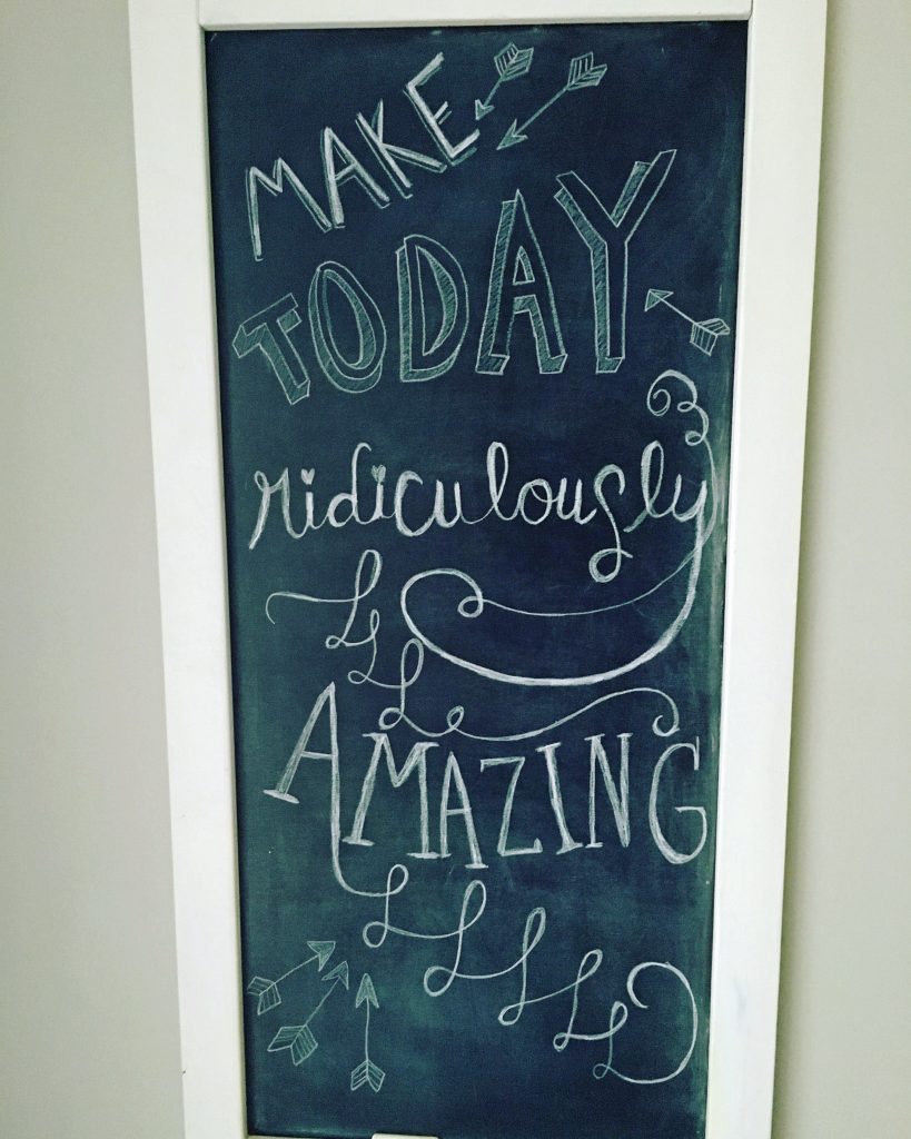 chalkboard with quote