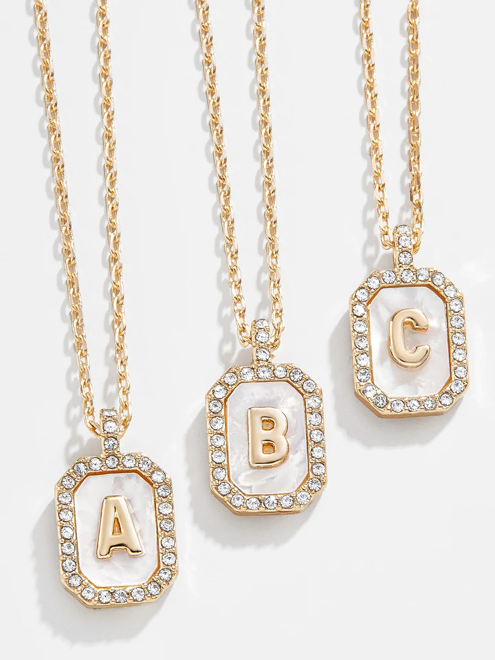 Gold & Mother Of Pearl Initial Necklace