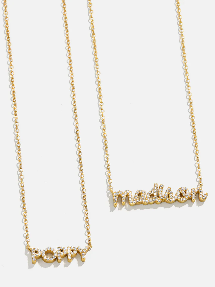 18K Gold Mini Custom Nameplate Necklace