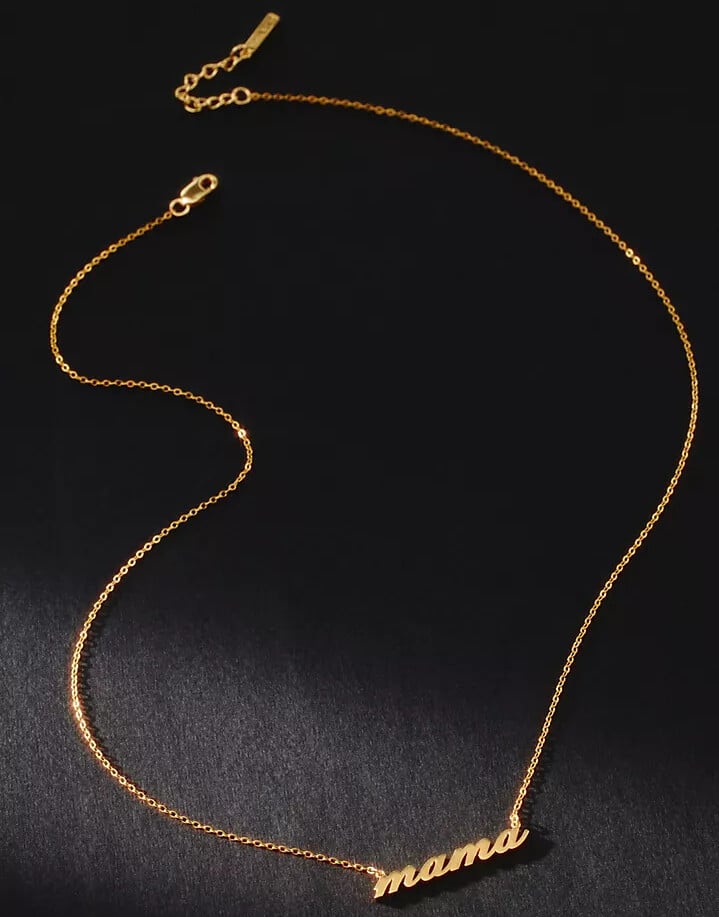 Thatch 14k Gold Mama Script Necklace