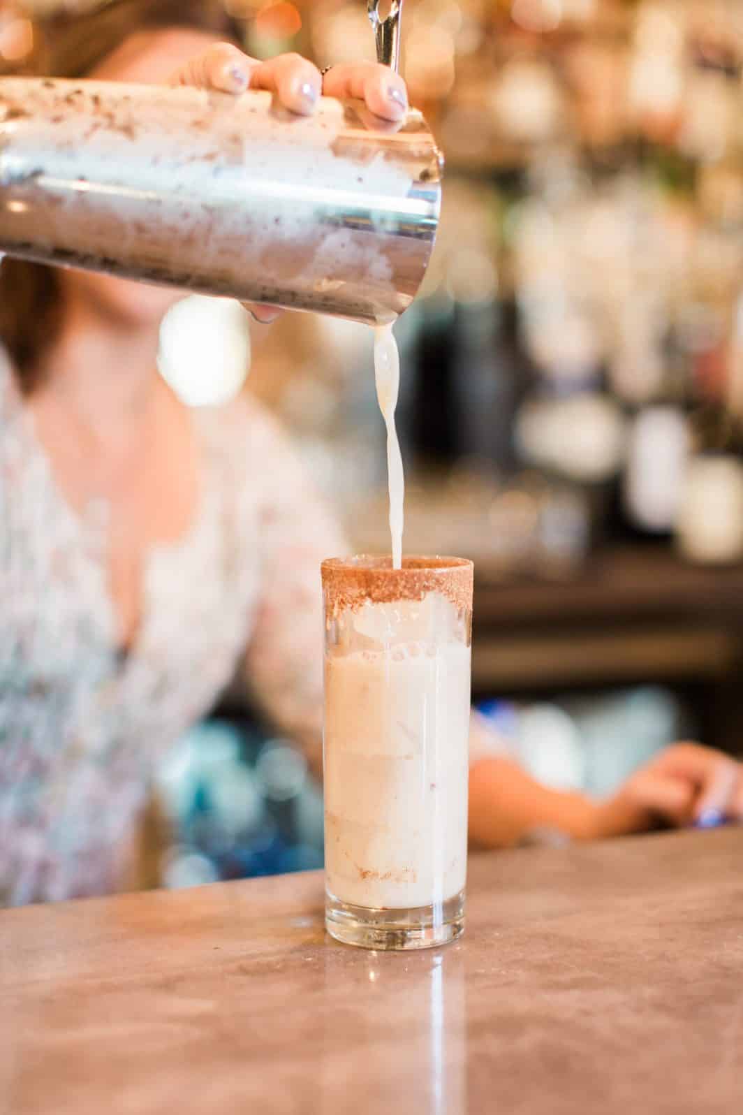 maple milk punch recipe, cocktail of the month, mocktail of the month, donut day, beavers on westheimer