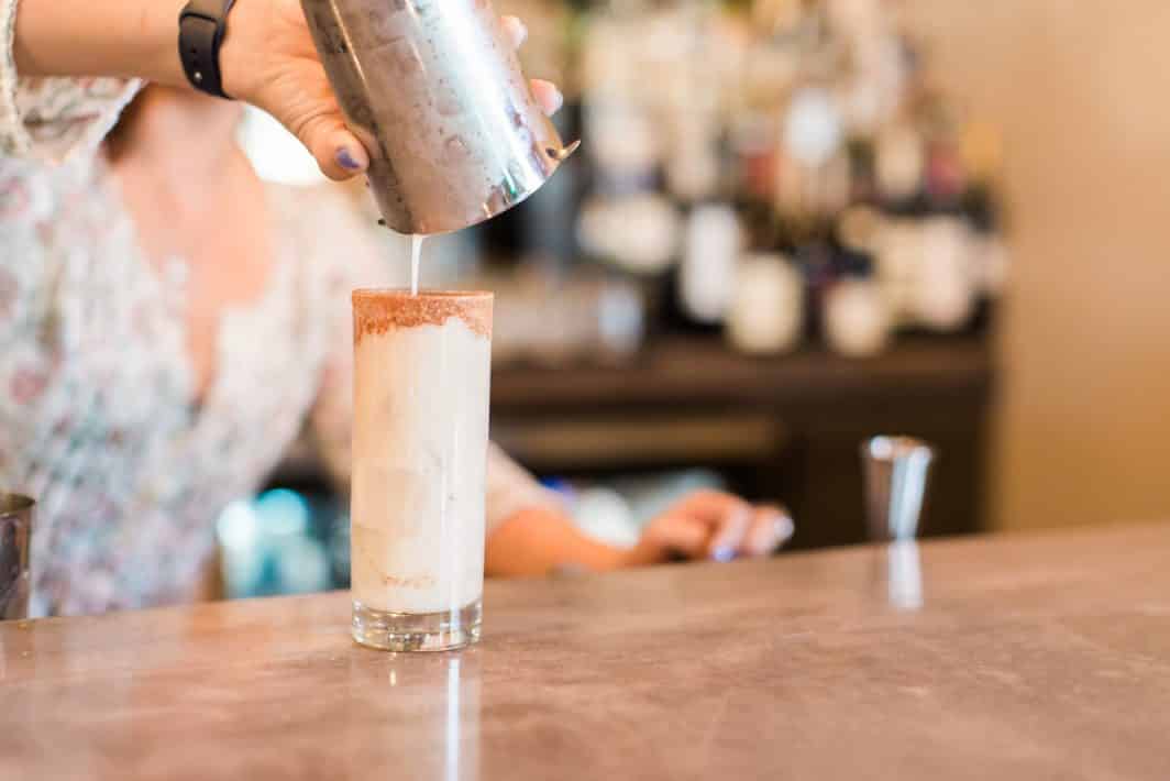 maple milk punch recipe, cocktail of the month, mocktail of the month, donut day, beavers on westheimer