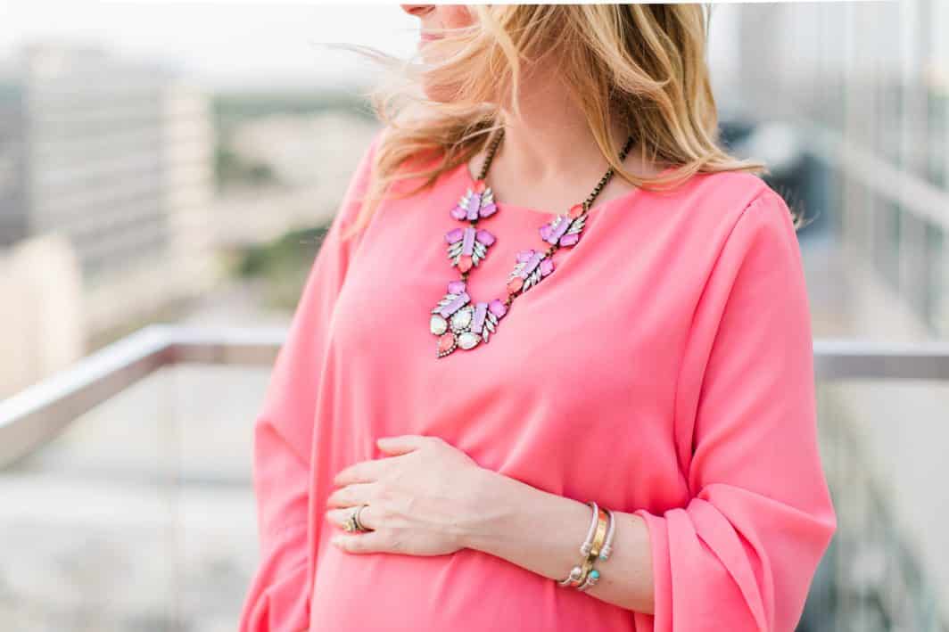 pink blush maternity, maternity dress, loren hope, maternity clothes