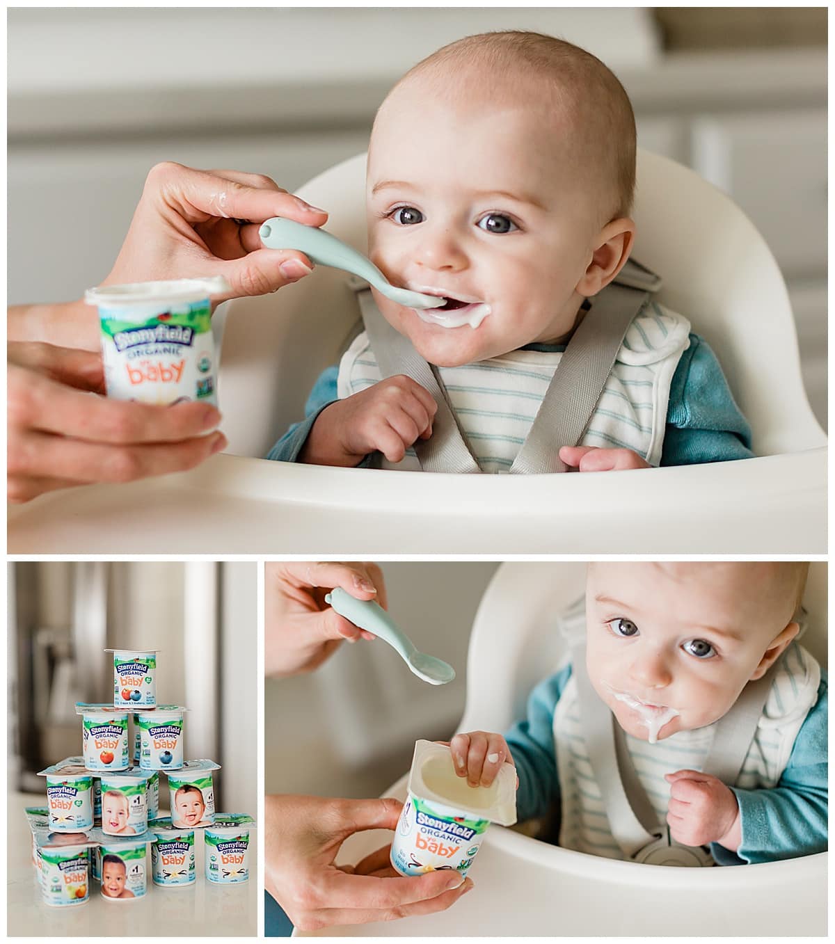 Stonyfield yogurt collage