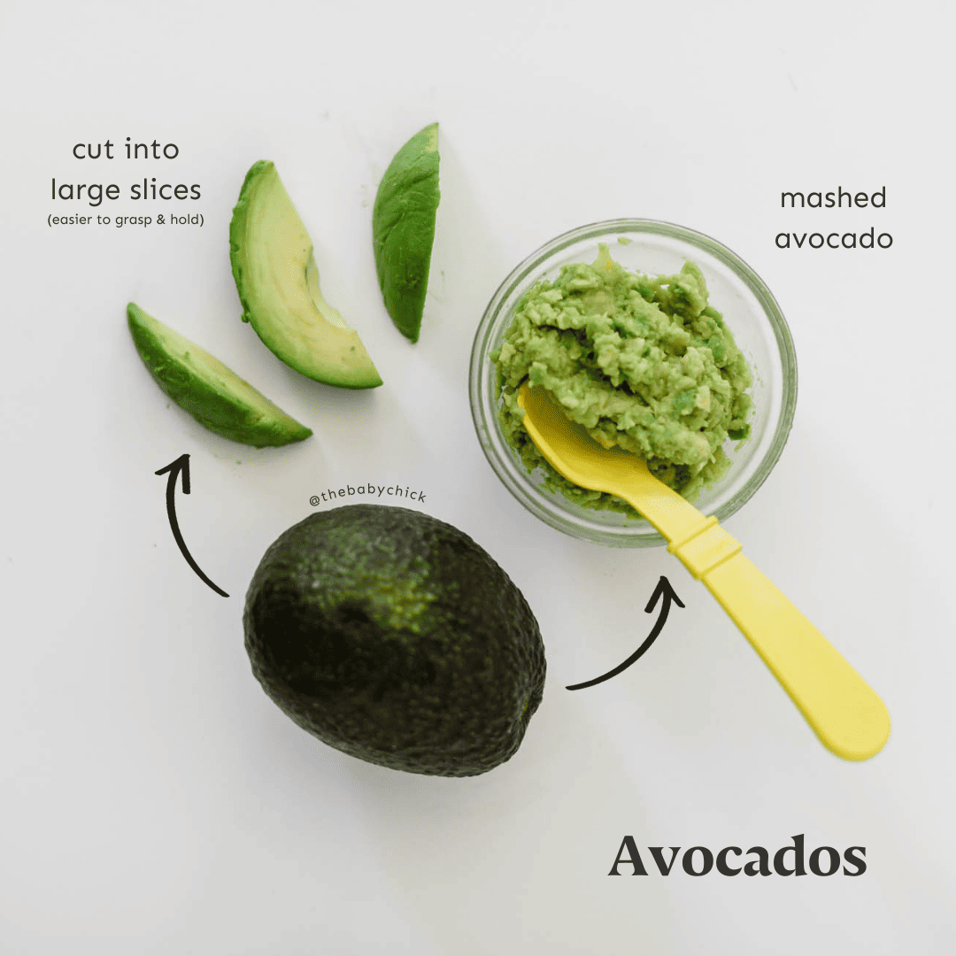 Avocados prepared for baby.