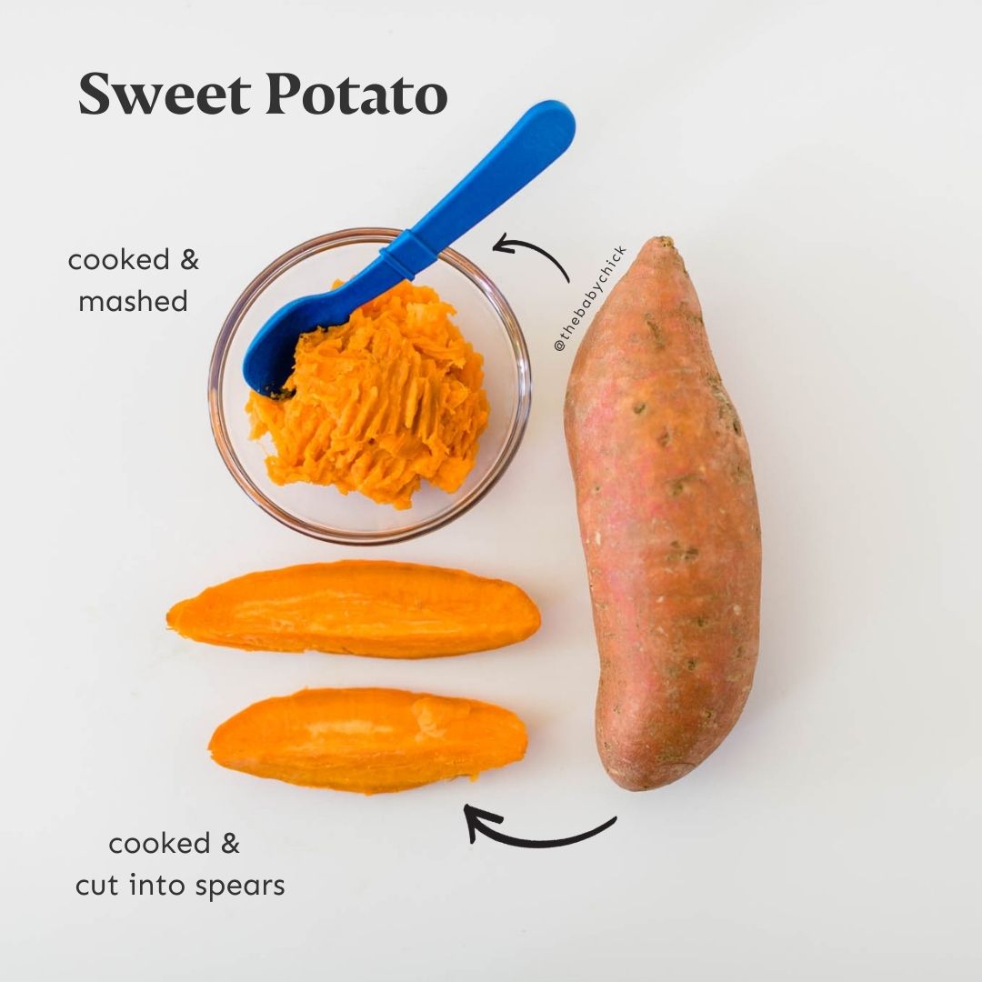 Sweet potatoes prepared for baby.