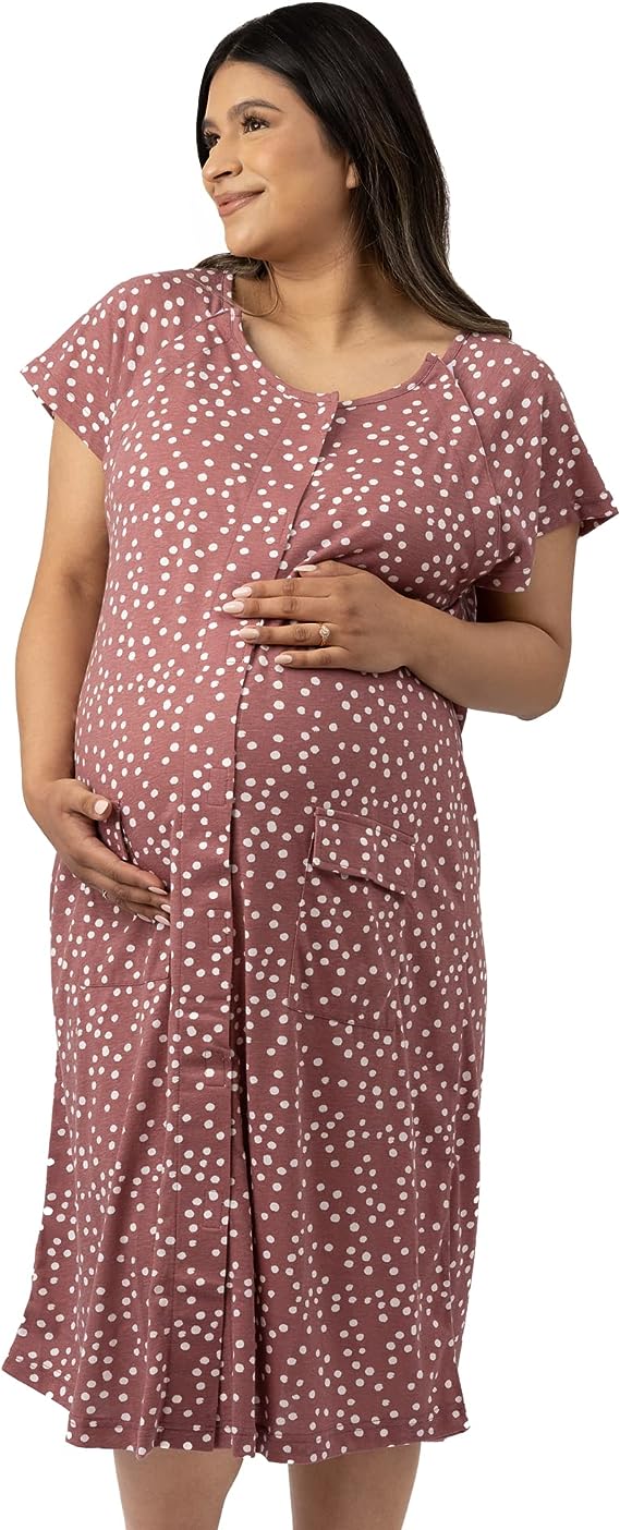 Ekouaer Delivery Gown Womens Short Sleeve Maternity Nursing Sleepwear 8856  - Arg S at Amazon Women's Clothing store
