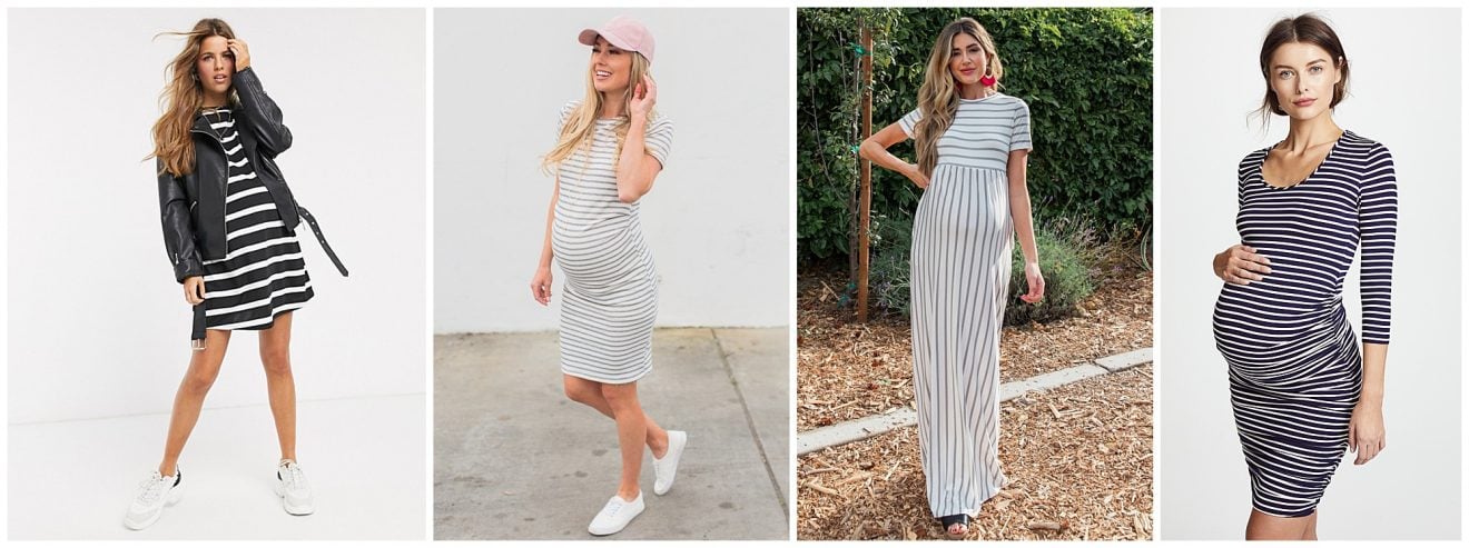 Striped maternity dresses