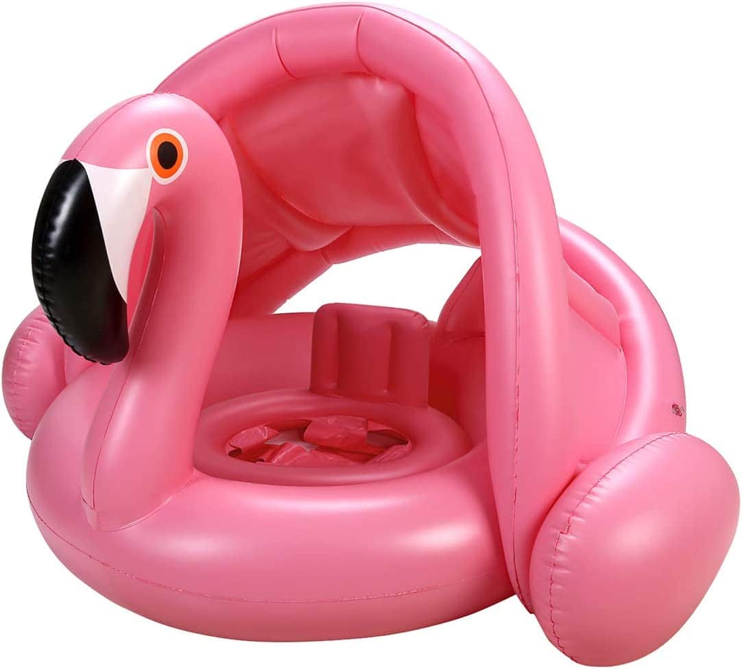 Pink flamingo float 