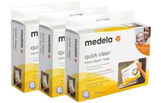 3 boxes medela quick clean micro steam bags