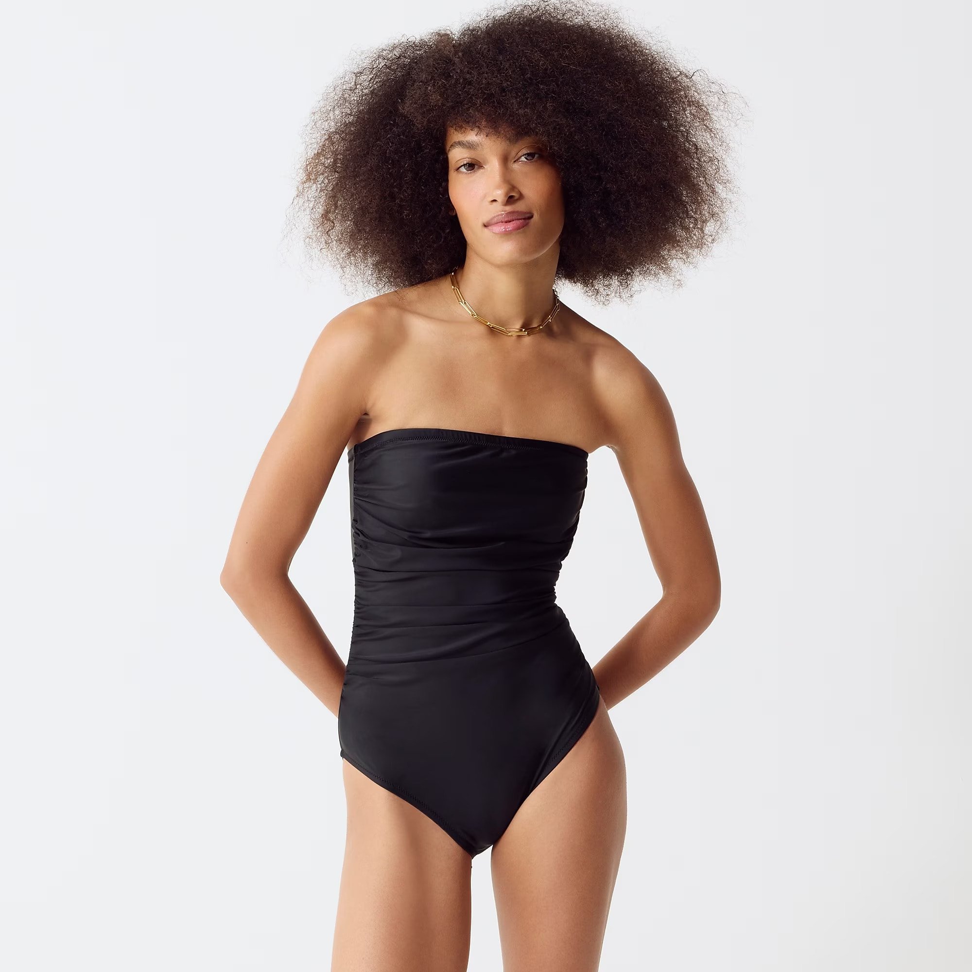 Ruched Bandeau One-Piece Swimsuit