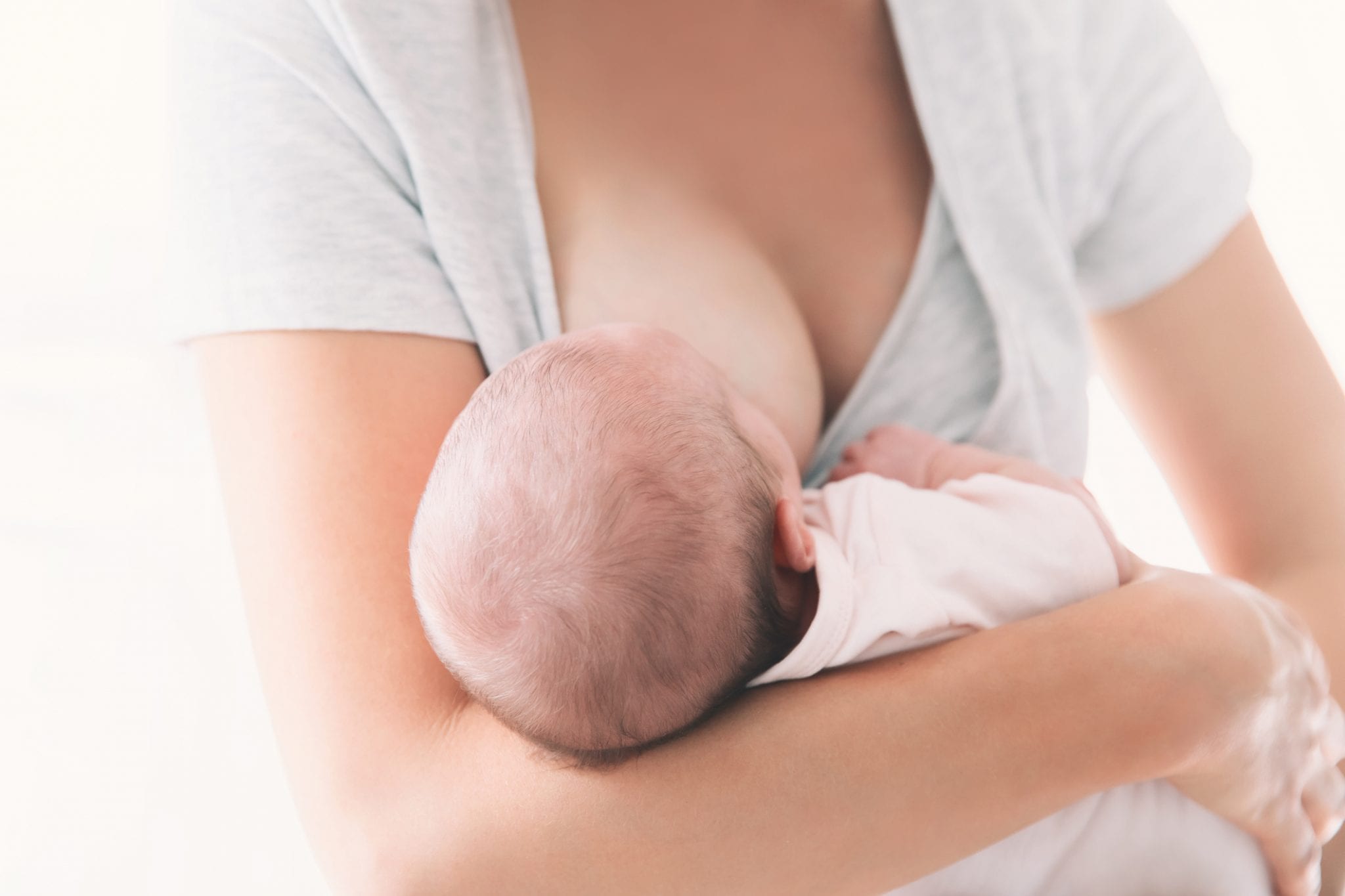 Woman breastfeeding her baby