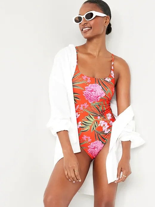 Red Floral One-Piece Swimsuit