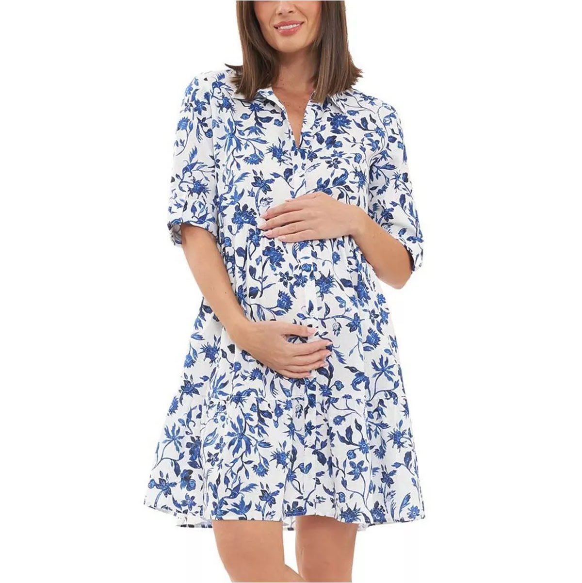 Ripe maternity Brook Floral Maternity Shirtdress