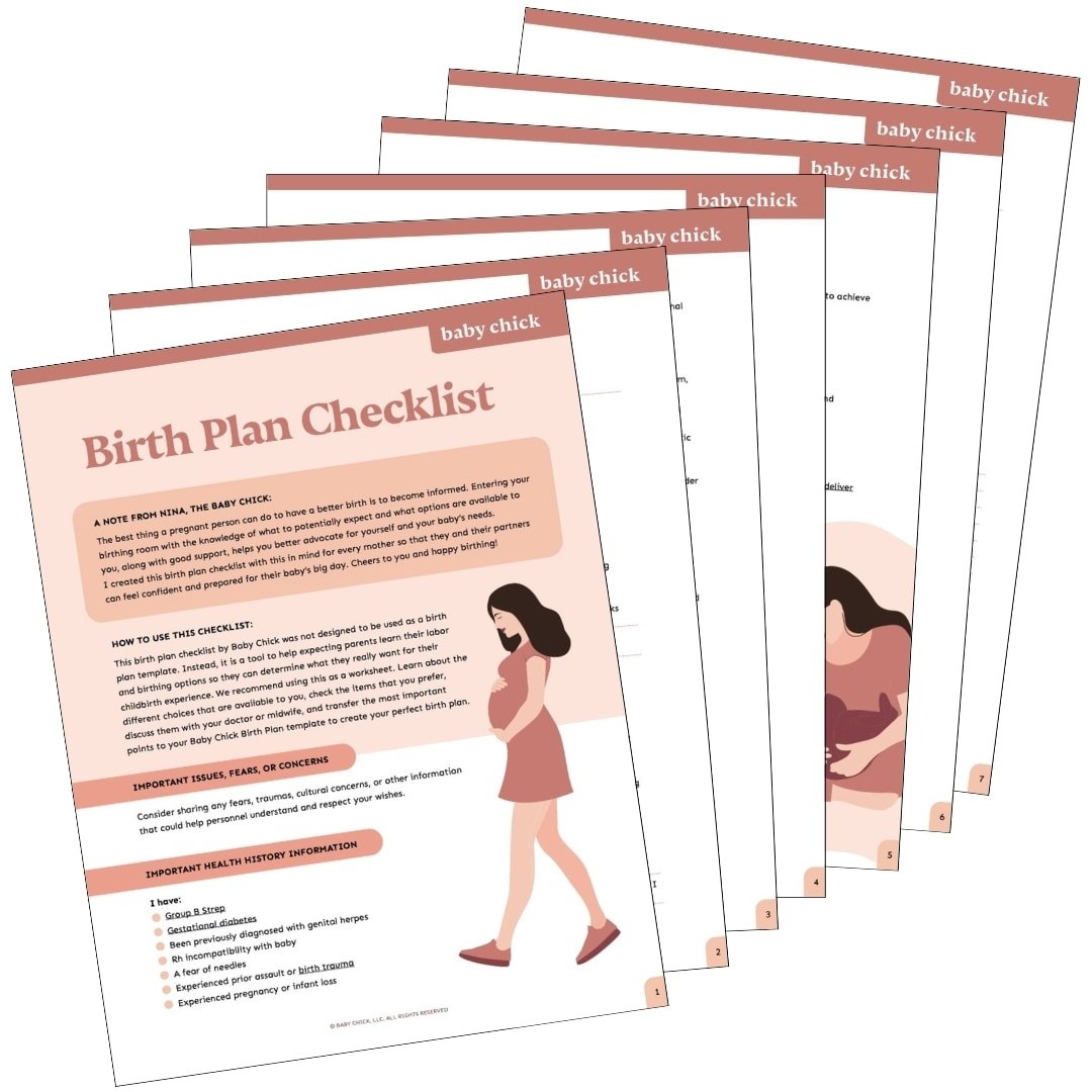 Baby Chick's Birth Plan Checklist