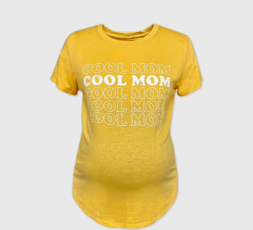 Maternity Short Sleeve Scoop Neck Cool Mom Repeat Graphic T-Shirt - Isabel Maternity by Ingrid & Isabel™ Yellow