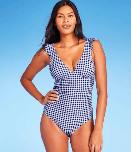 Gingham one piece swimsuit