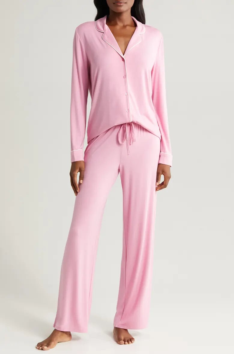 Moonlight Eco Long-Sleeve Knit Pajamas