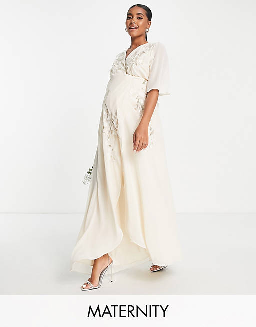 Hope & Ivy Maternity Bridal Leila gown in ivory
