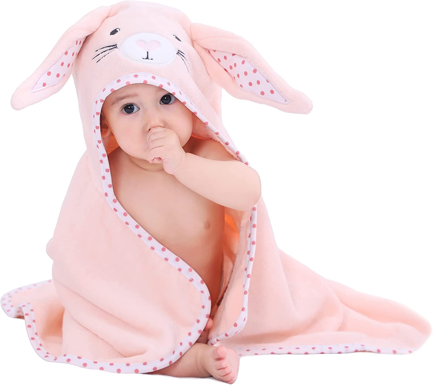 Pink Bunny Hooded towel