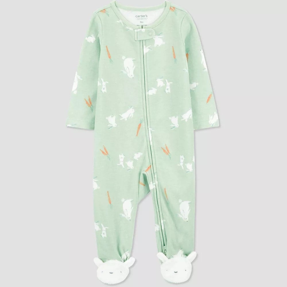 Carter's bunny Organic cotton baby zip-up pajamas