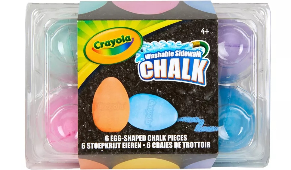 Egg-shaped sidewalk chalk