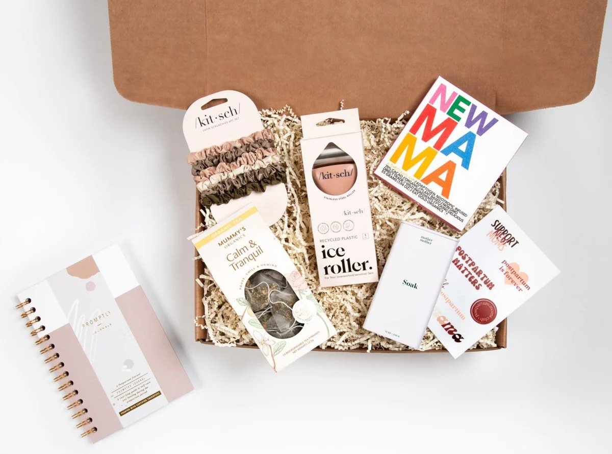 Hello Postpartum New Mom Self-Care Kit box