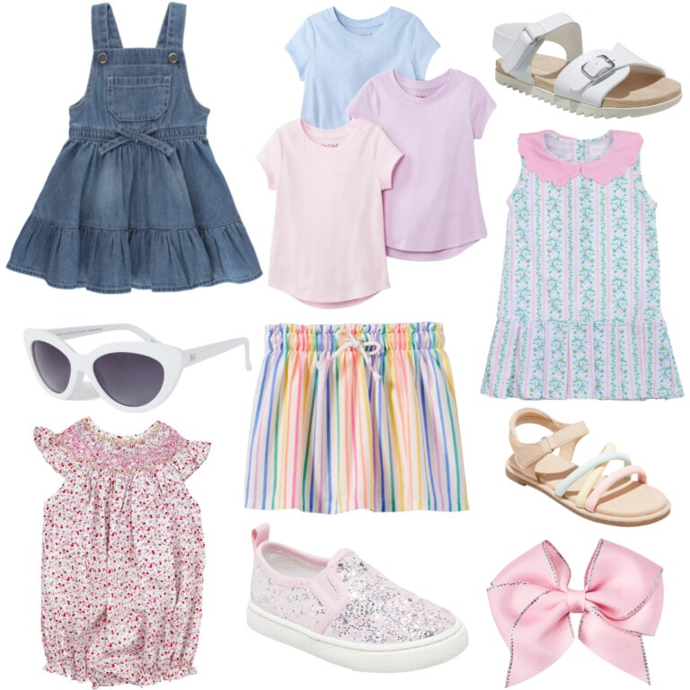 Girls spring clothing, shoes, and accessories