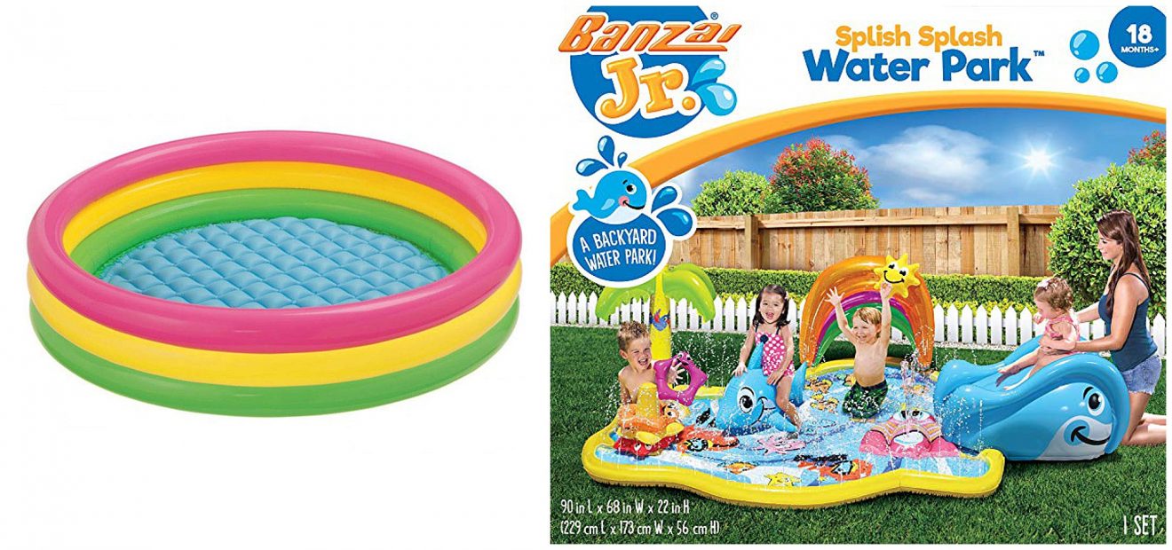 Inflatable pool and splash pad for kids