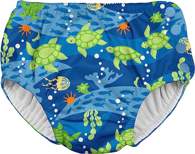 Swim diaper with sea turtles on it 