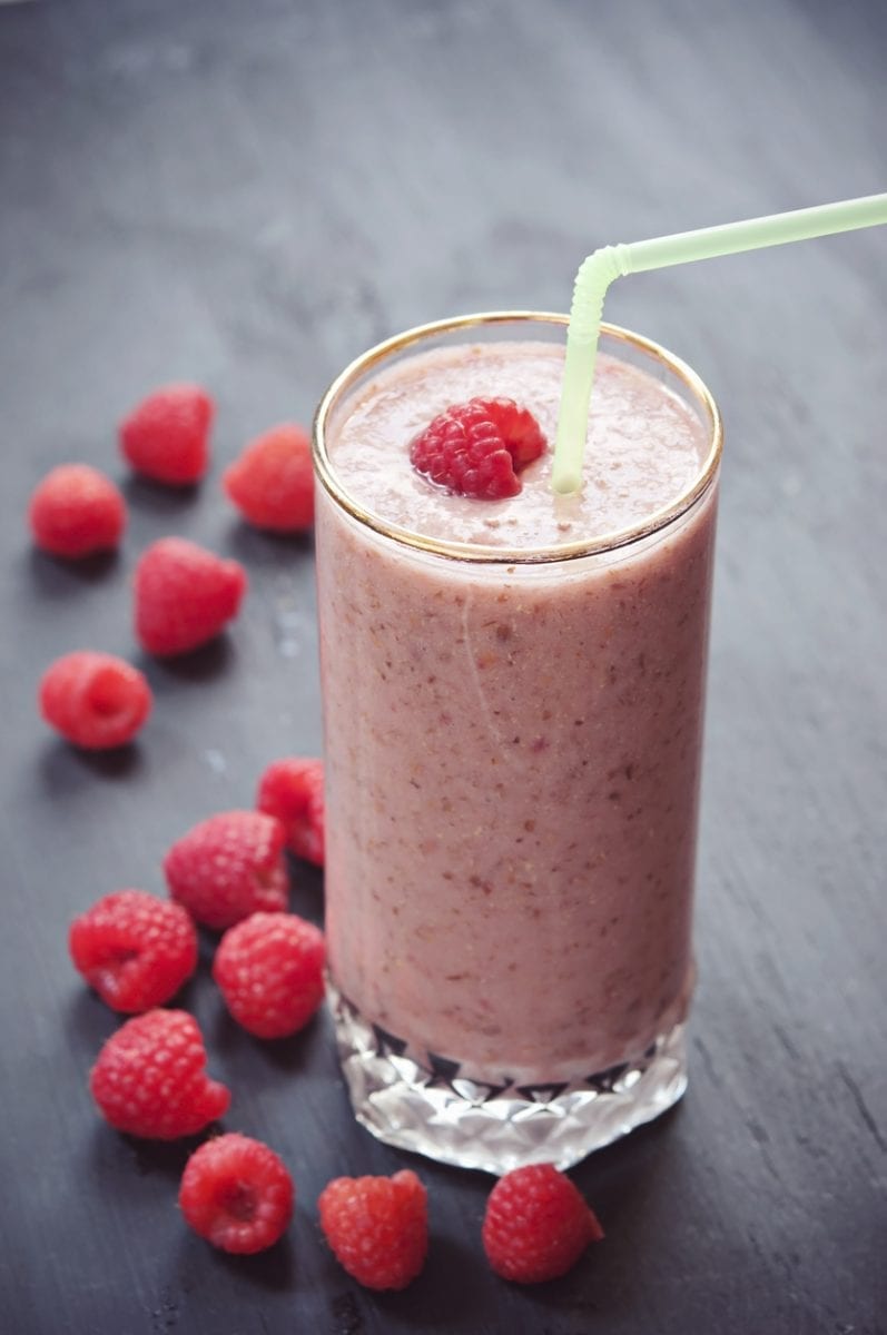 Fruit smoothie with raspberries