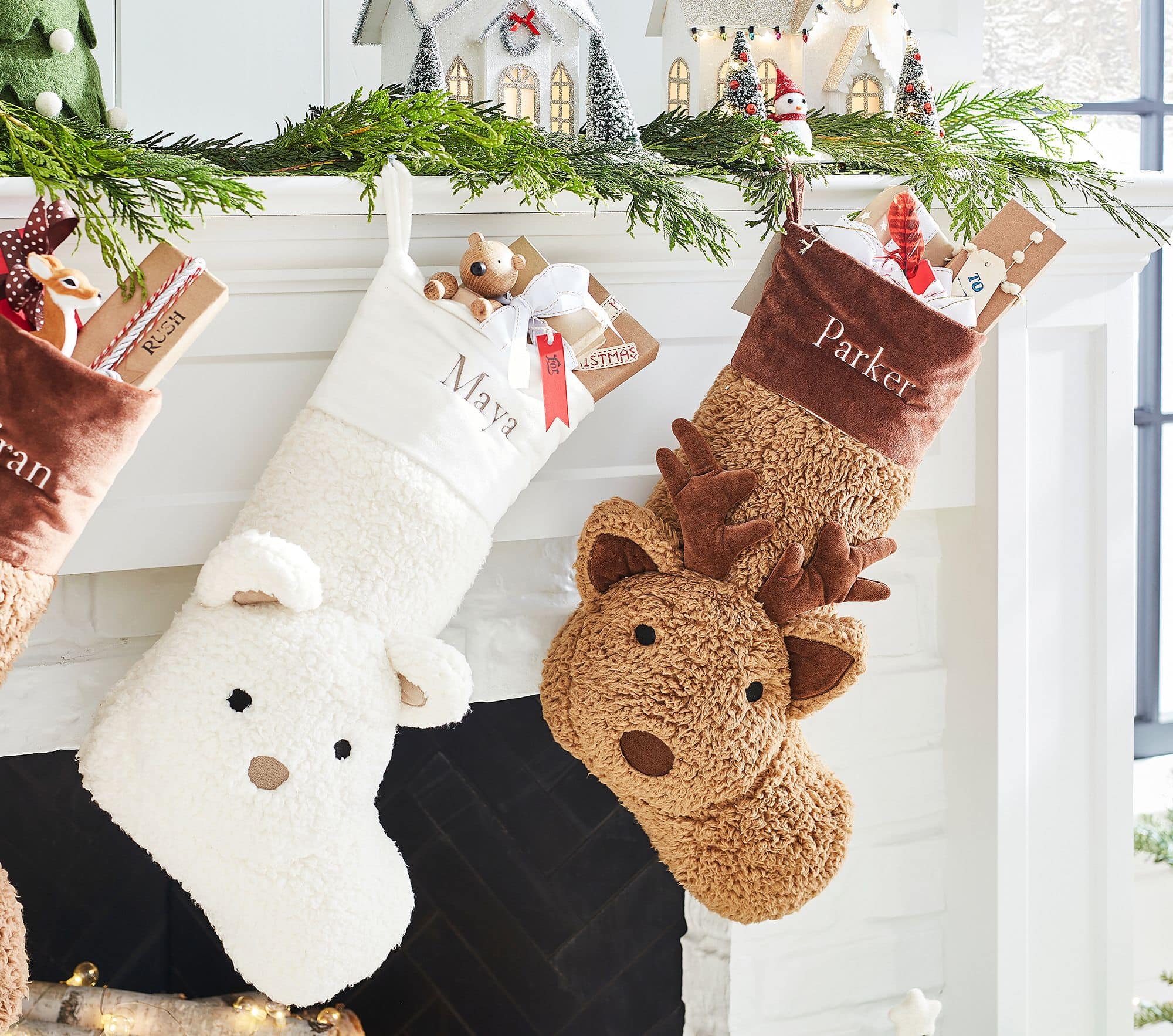 Ivory Sherpa Bear Cozy Critter Christmas Stocking from Pottery Barn Kids