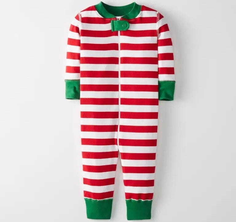 striped christmas onesie