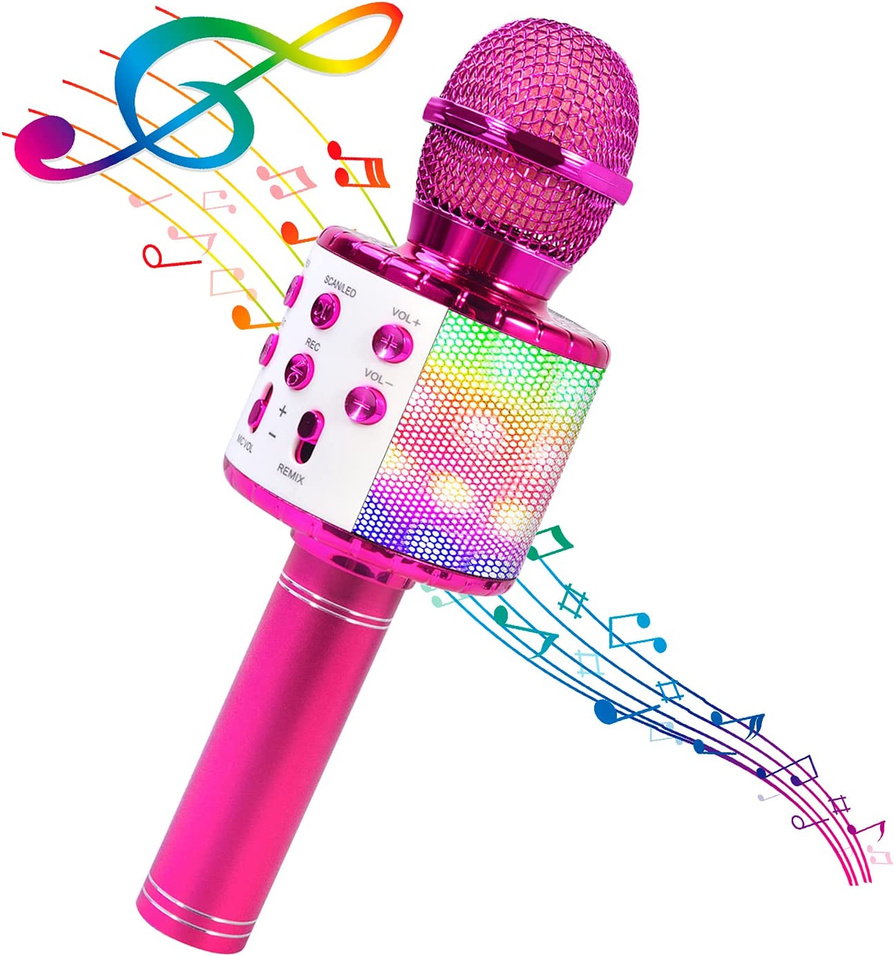 Wireless Bluetooth Karaoke Microphone With LED Lights