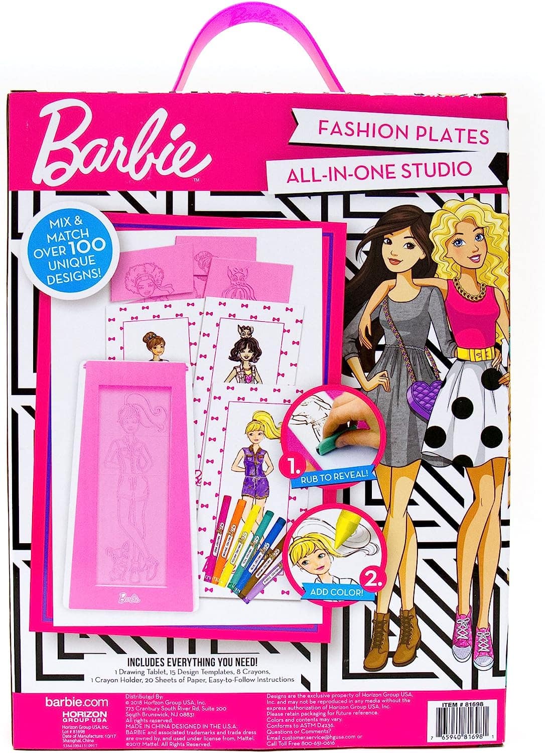 Barbie fashion plates activity