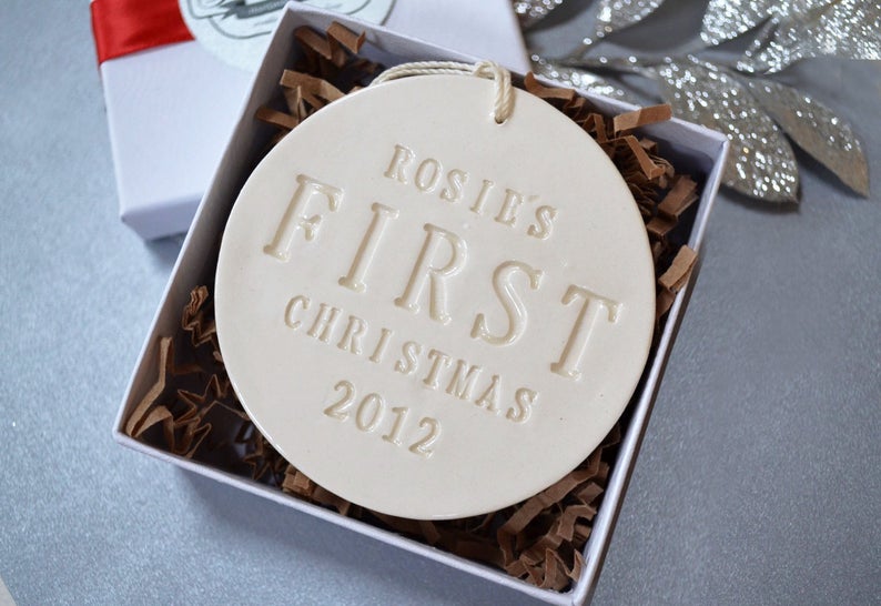 Personalized Baby's First Christmas Ceramic Ornament