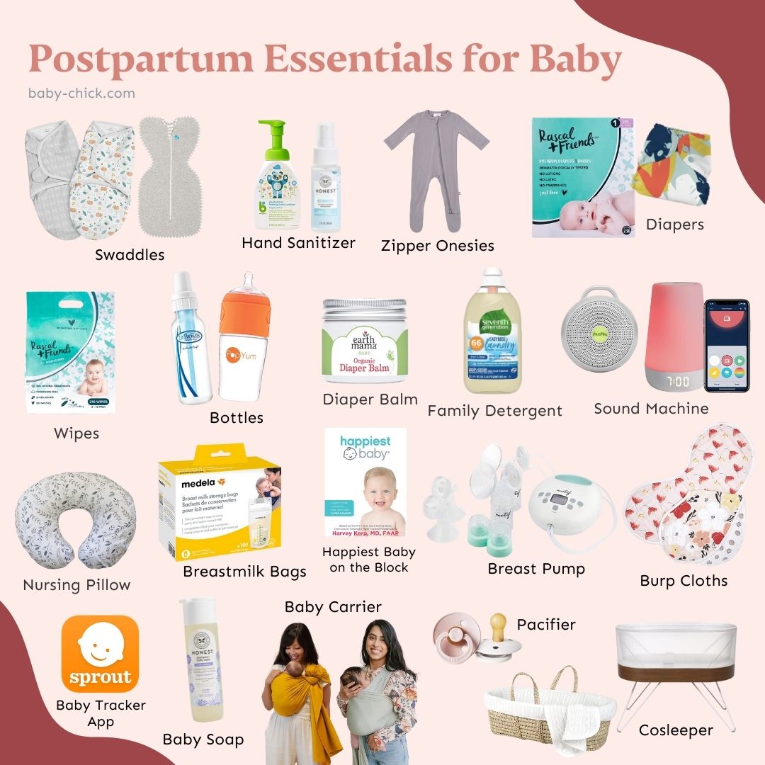 Postpartum Essentials for Baby collage