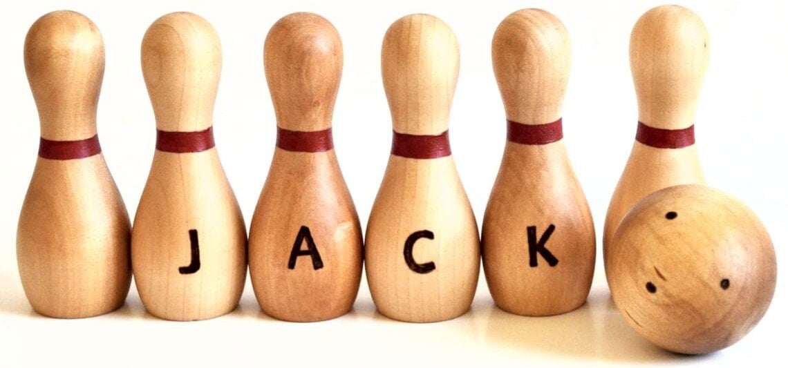 Personalized Wooden Toy Bowling Game