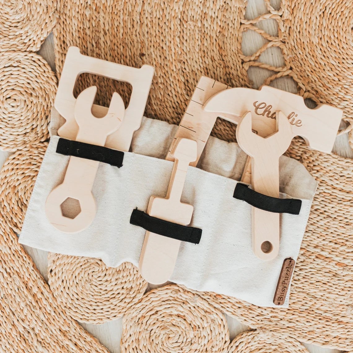 Personalized Wooden Tool Belt Toy