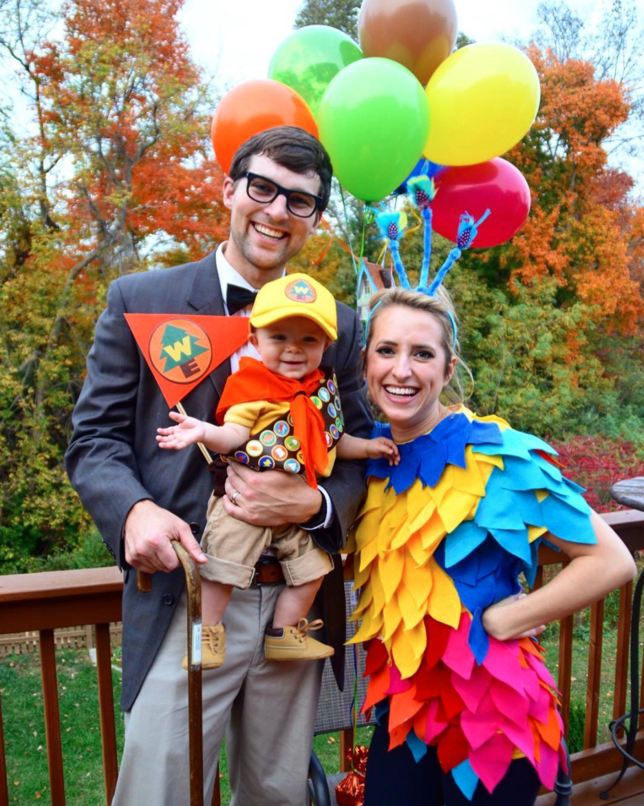 up family costume with mr. frederickson, kevin, and russell