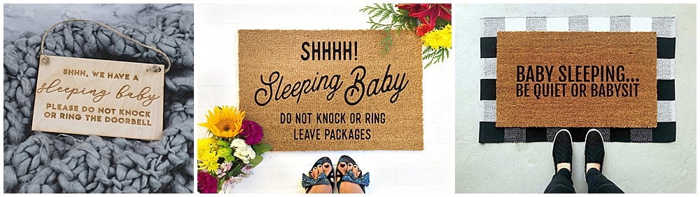sleeping baby signs for your front door