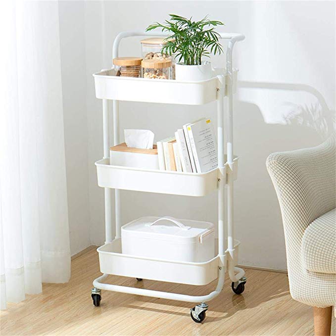 three-tier rolling cart