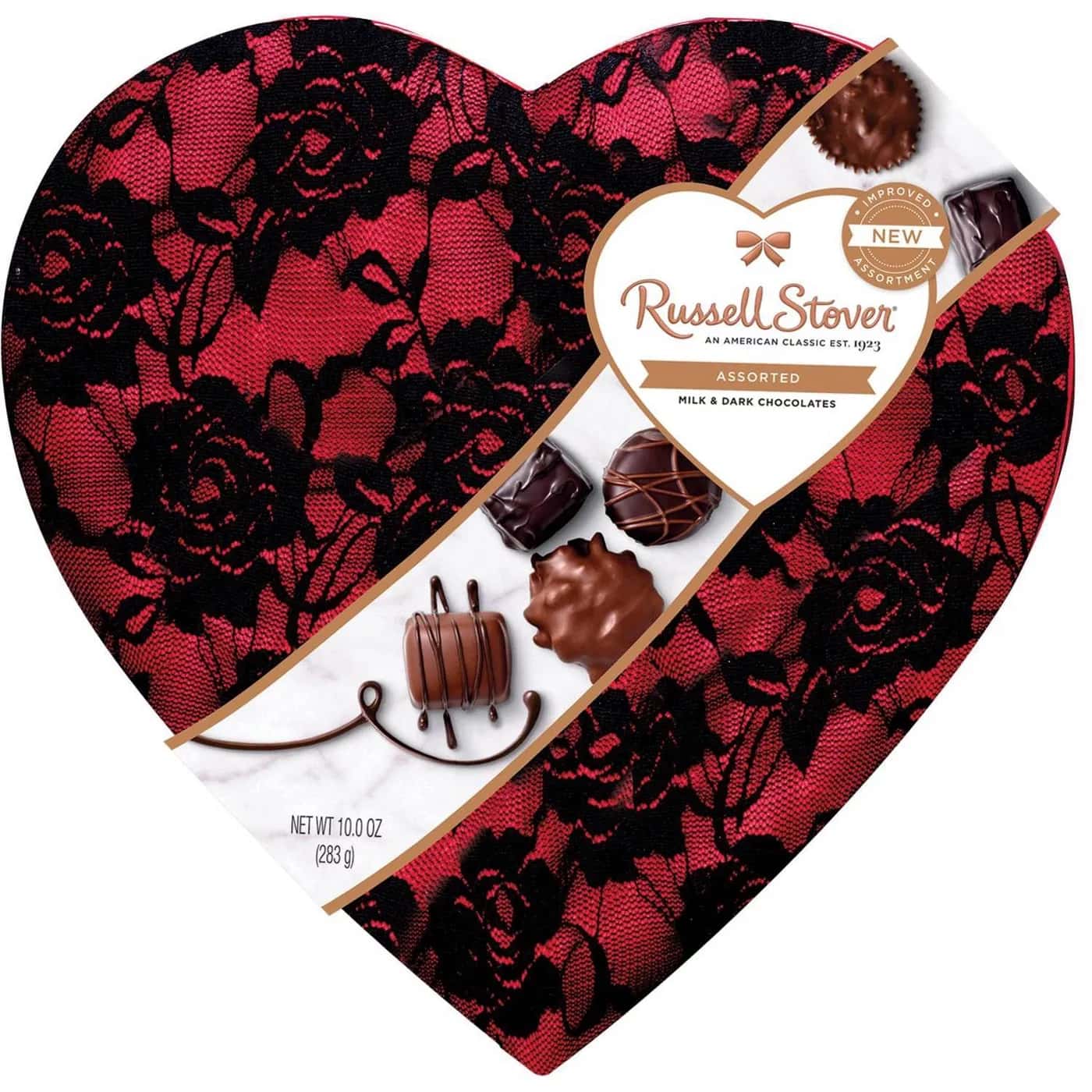 Russell Stover Valentine's Assorted Chocolates Secret Lace Heart - 10oz