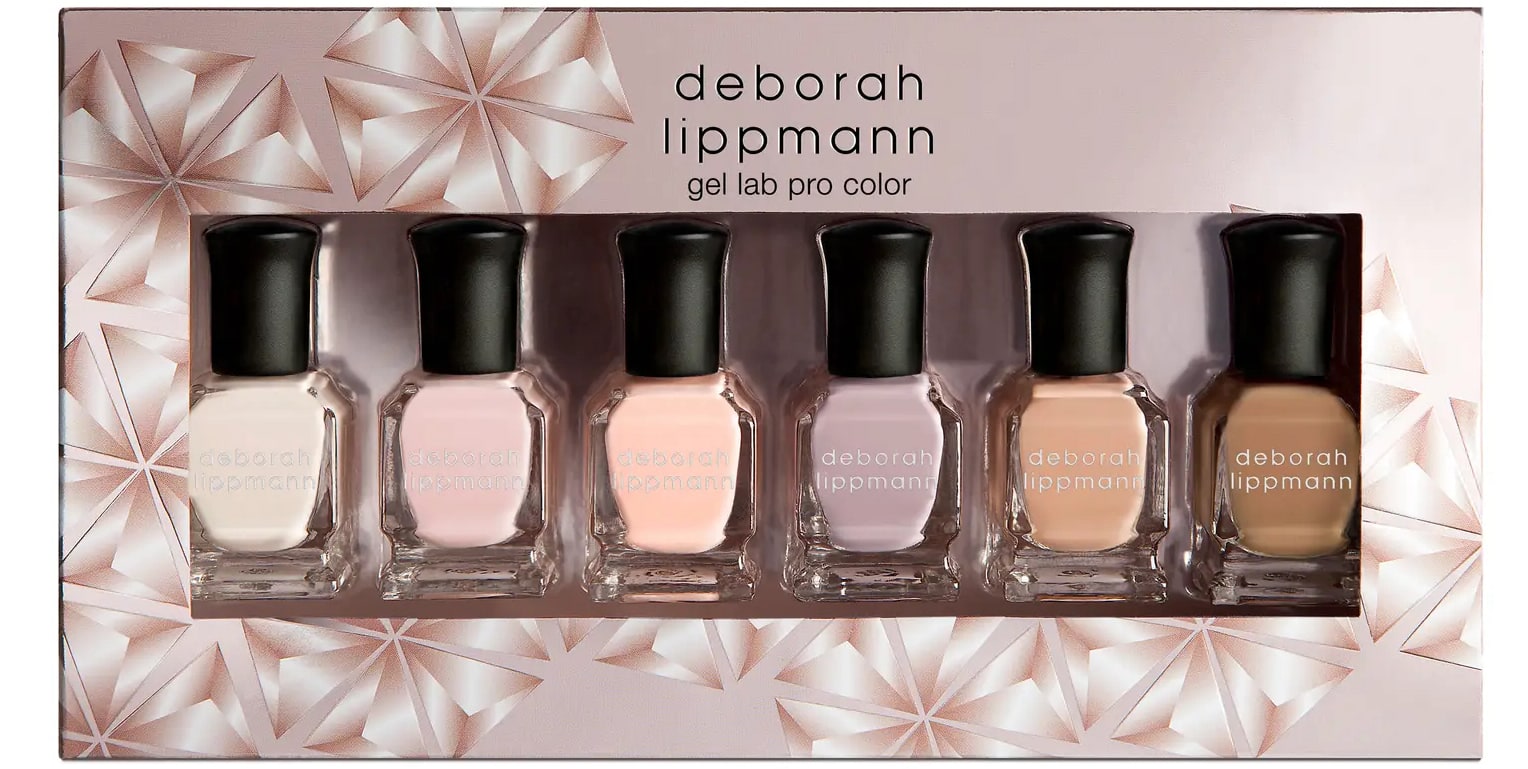 Set of nail polishes in nude and pink colors