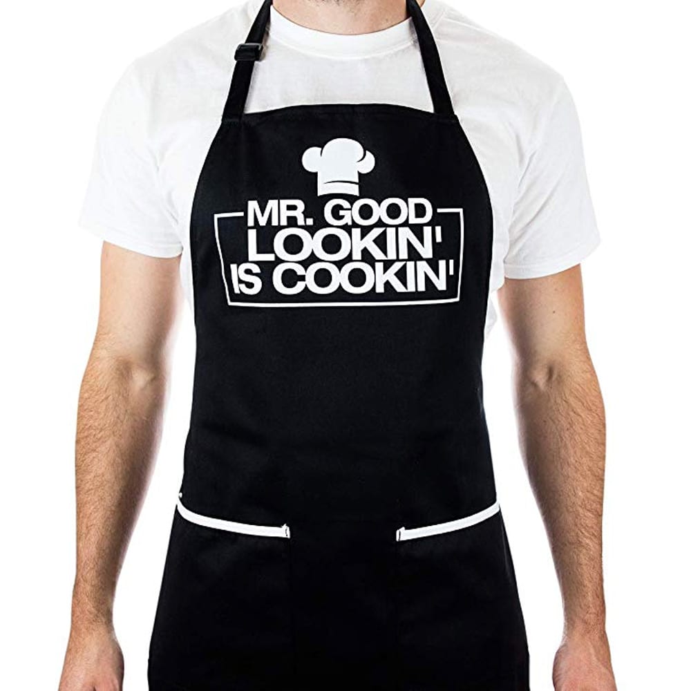 Funny Apron for Men - Mr. Good Looking is Cooking - BBQ Grill Apron for a Husband, Dad, Boyfriend or any Friend that Cooks Like a Master Chef by Aller Home and Kitchen