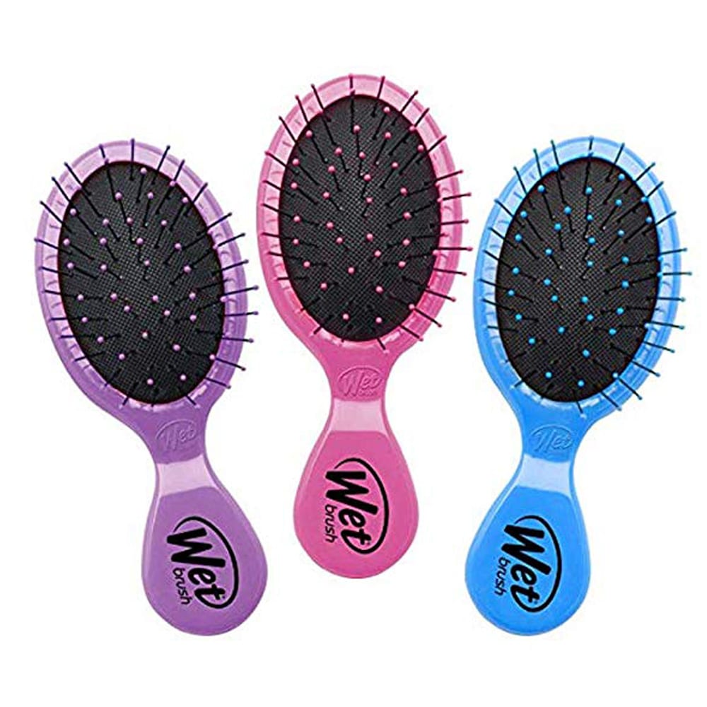Wet Brush Mini Original Detangler Hair Brush - Pink (Pack of 3) - Exclusive Ultra-soft IntelliFlex Bristles - Glide Through Tangles With Ease For All Hair Types