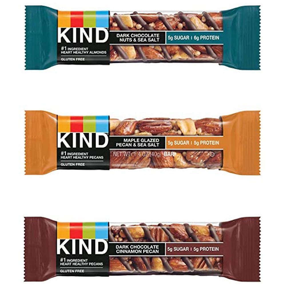 KIND Bars, Nuts and Spices Variety Pack, Gluten Free, Low Sugar, 1.4 Ounce Bars, 12 Count